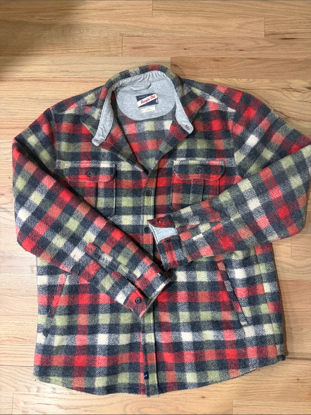 Johnnie-O Hangin’ Out Plaid Fleece Shirt Jacket Shacket Men’s Large